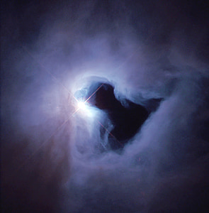 hvězda, černá díra, mlha, NGC 1999, NASA, tmavý