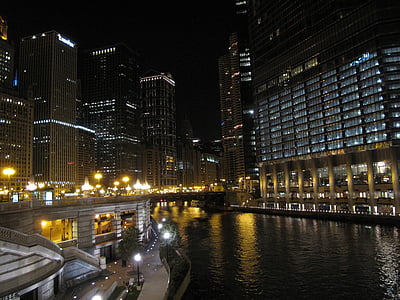 som, natt, Chicago, Illinois
