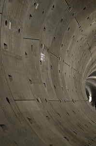 tunnel, calcestruzzo, profondità, profondo, grigio, scuro, lastre di cemento