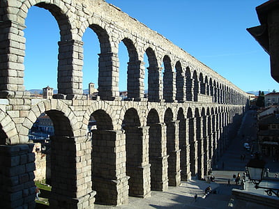 akvadukt, Segovia, Roman, Španielsko, Architektúra, Arch, kameň