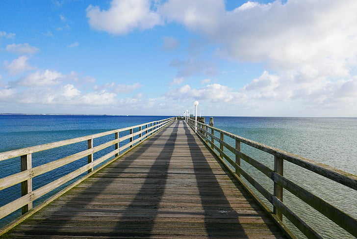 Pantai, langit, laut, laut, air, biru, pemandangan