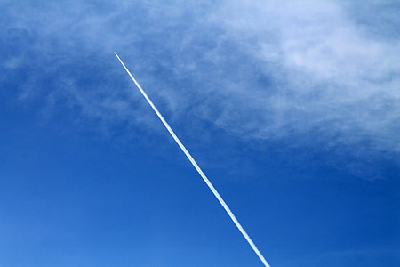 blauw, wolk, Wekdienst, vliegtuig, wit, lucht, hoge