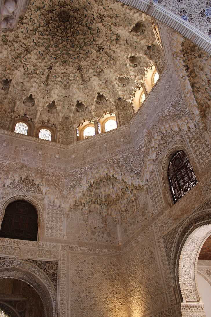 dome, lights, alhambra, architecture, history, arch, built structure