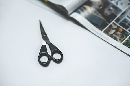 scissors, cut, crop, desk, work, office, tool