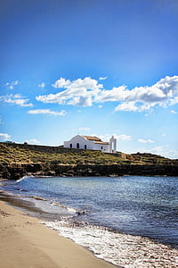 zakynthos, greece, beach, chapel, sea, sky, holiday