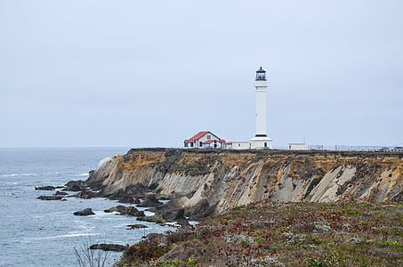 usa, america, california, lighthouse, coast, pacific, pacific coast