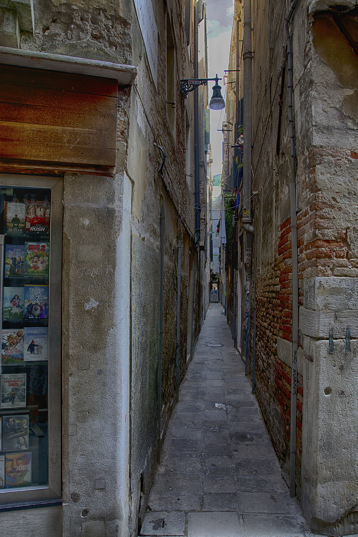 Benátky, alej, boční ulice, ofsajd, Architektura, postavený struktura, město