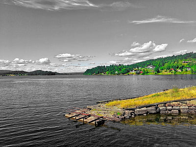vode, Norveška, krajine, narave, gore, pogled, Panorama