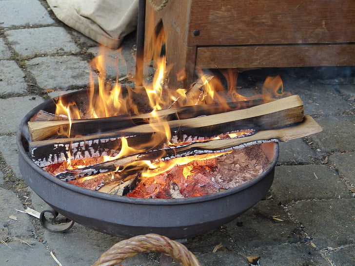 fire, flame, heat, carbon, brazier, temperature, wood