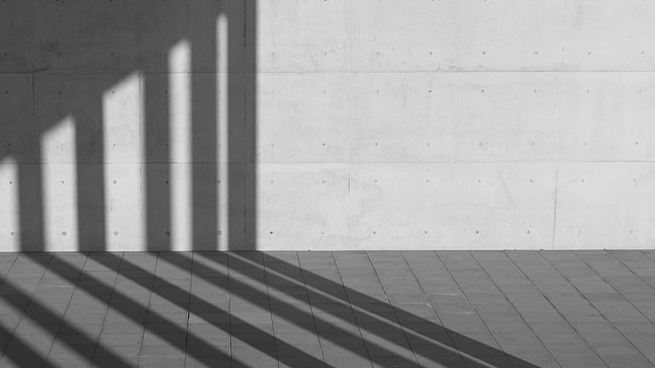 architecture, building, structure, wall, outside, shadow, black and white