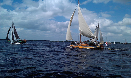 Giethoorn, barco, vela, mar, embarcação náutica, veleiro, Verão