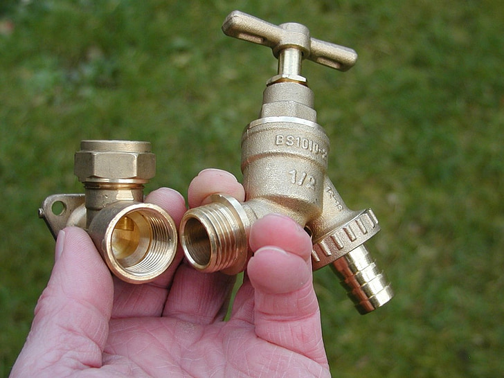 plumbing, fittings, pipe, connection, brass, construction, water