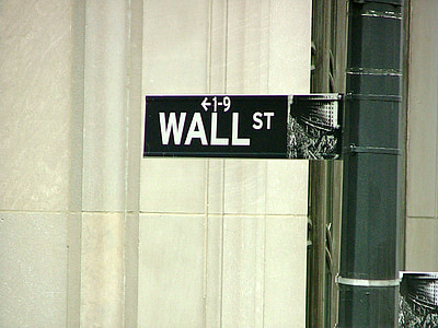 Wall street, utca, jel, útépítés, figyelmet, utcatábla, a Times square