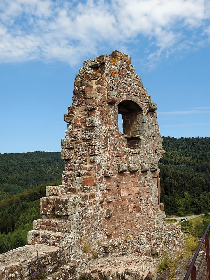 Castle, ruin, middelalderen, natur, væg, landskab, knight's castle