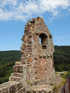 Château, Ruin, Moyen-Age, nature, mur, paysage, Château de chevalier