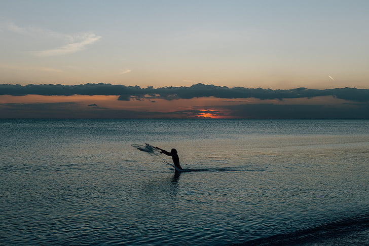 fotografia, cos, l'aigua, posta de sol, natura, oceà, Mar