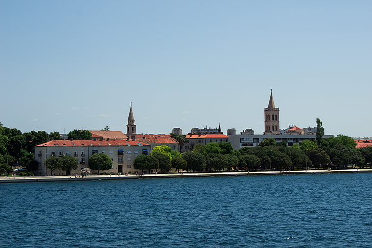 zee, Zadar, stad, reizen, water, het platform, gebouw