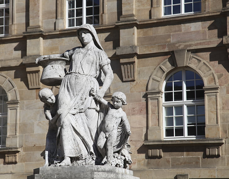 Sophie-henschel-fontän, Kassel, Henschel, fontän, staden, monumentet, arkitektur