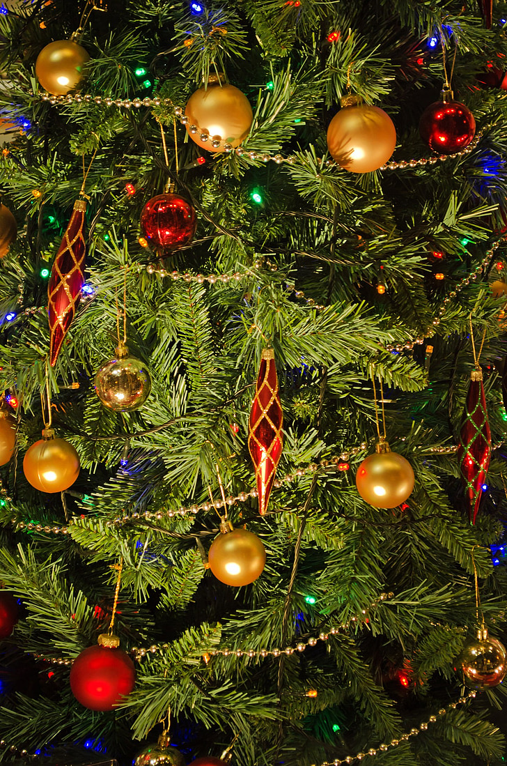 Karácsony, dísztárgyak, évszakok, téli, dekoráció, háttér, arany