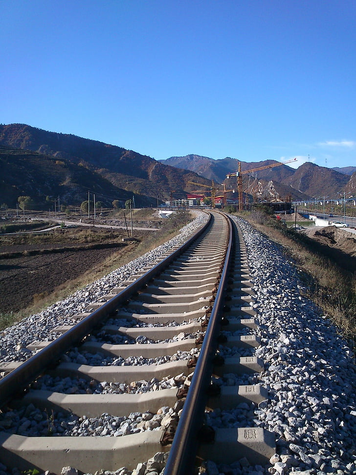 road, distance, corner, dream, train, train track, railroad Track