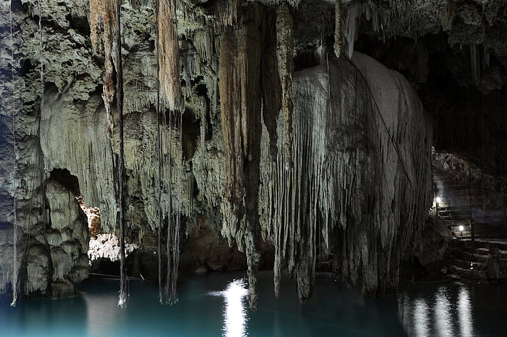 cenote, hulen, grotte, Mexico, Yucatan, lime stein hull, ferskvann