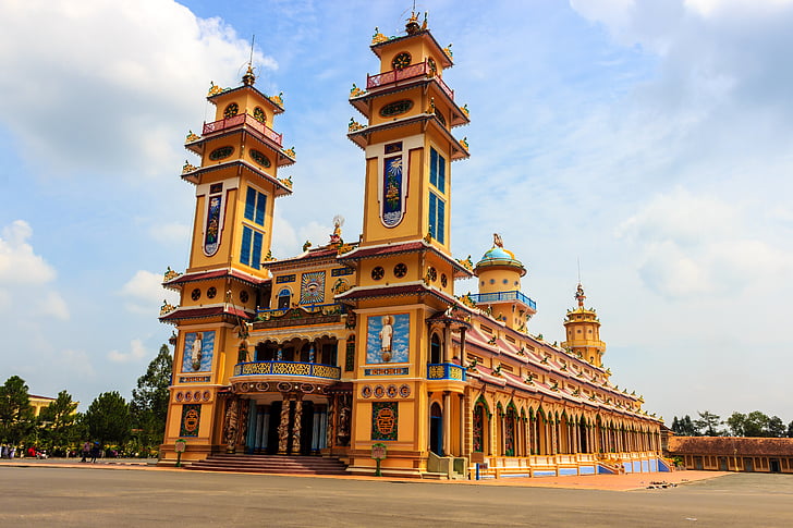 the temple, vietnam, the city, asia, religion, cao dai, the symbol