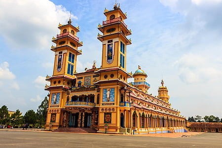 tempelet, Vietnam, byen, Asia, religion, Cao dai, symbolet