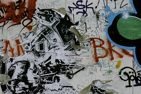 Berlyno siena, purkštuvas, purškimo, grafiti, Grunge, sienos, grafiškai