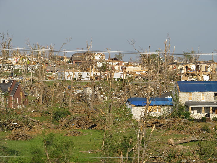 Tornado, förstörelse, Joplin, Missouri, förödelse, vraket, hus