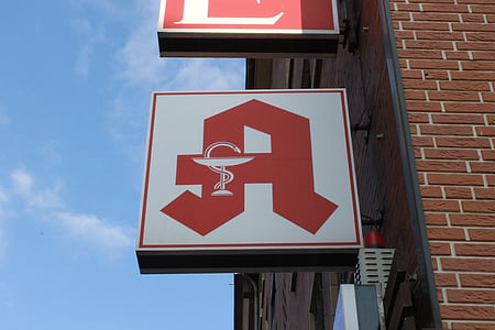 farmacia, scudo, logo, segno della farmacia