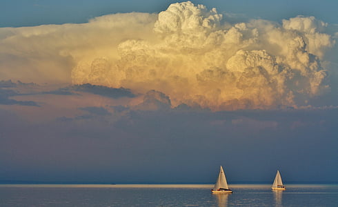 balaton Gölü, Tihany, bulutlar, doğa