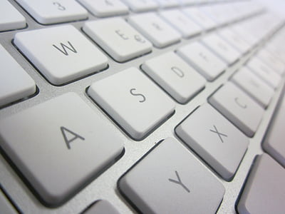 клавиатура, Mac, бяло, сребро, Компютърна клавиатура, компютър, лаптоп