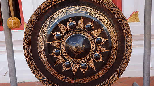 Gong, del golpe, círculo, ceremonia religiosa