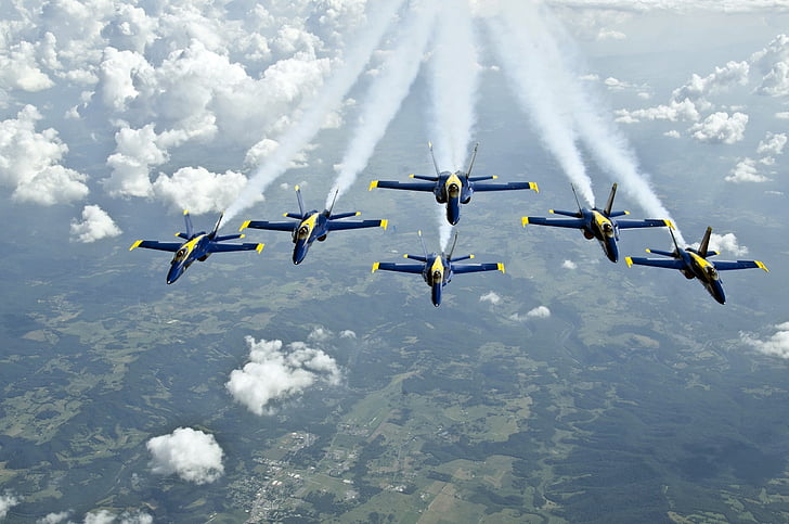 aviões, voo, Esquadrão de demonstração, Blue angels, Marinha, Estados Unidos da América, desempenho