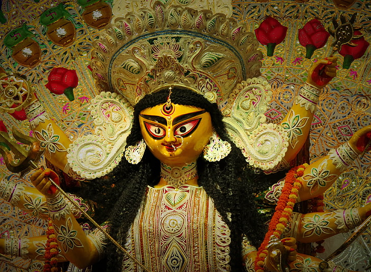 festival, goddess, worship, religion, idol, hinduism, kolkata