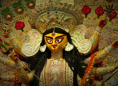 фестиваль, богиня, поклоніння, Релігія, ідол, Індуїзм, Колката