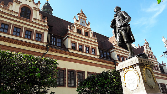 Leipzig, Goethe, anıt, heykel, Goethe anıt