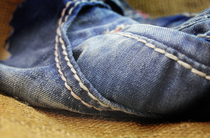 jeans, textil, makro, Denim