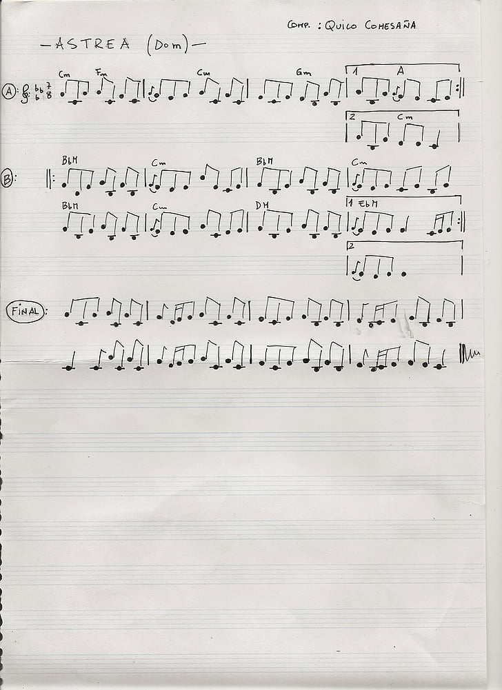 sheet music, manuscript, music