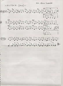 notblad, Manuskriptet, musik