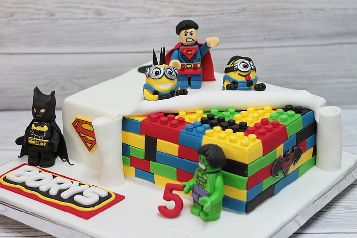 Lego, torta, jesť, dekorácie, kreatívne, umenie, hračka