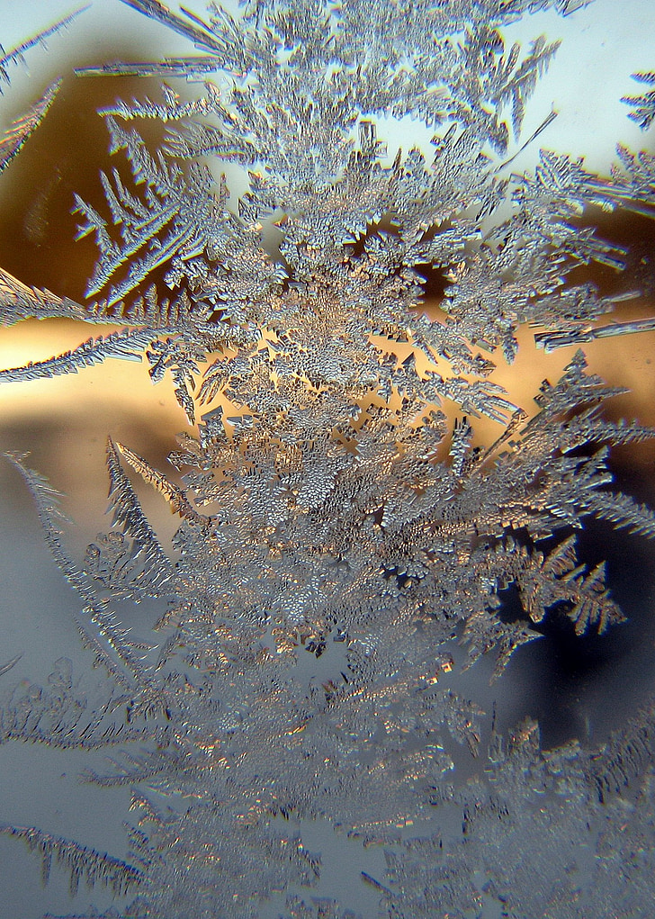 snowflake, winter, light, ice, glass, snow, white