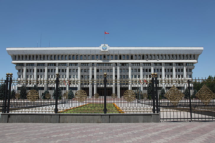 Kirghizistan, bâtiment, clôture, Biszkek