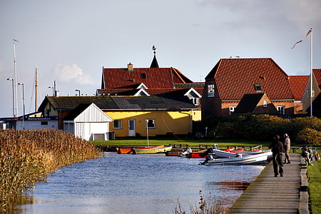 Fischer, ikan, Denmark, Sungai, rumah, laut