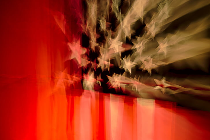 flag, stars, blur, reflection