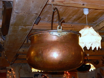cauldron, copper, former, farm