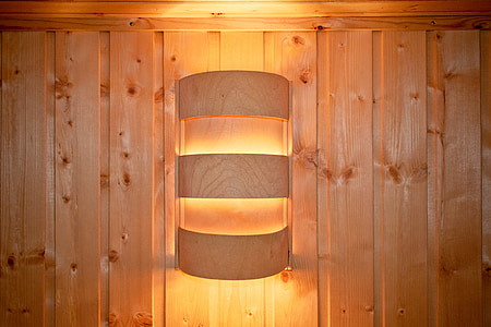 light, sauna lamp, wooden wall, trim, glow, lamp, sauna