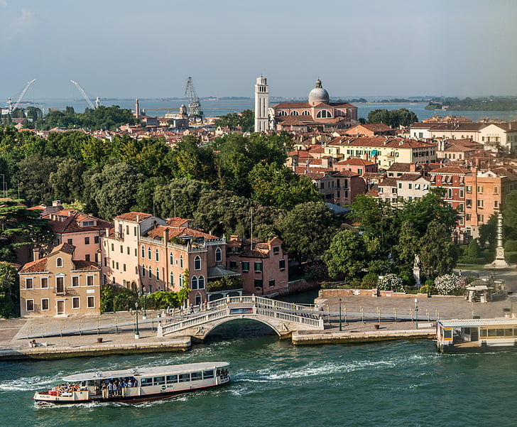 Венеция, Италия, канал, мост, Архитектура, лодка, Европа