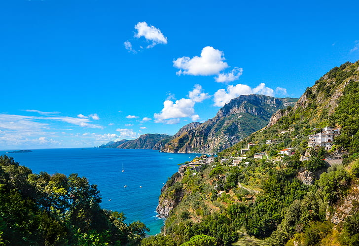 Amalfi, Sahil, Sorrento, İtalya, kıyı, kıyı, kıyı şeridi