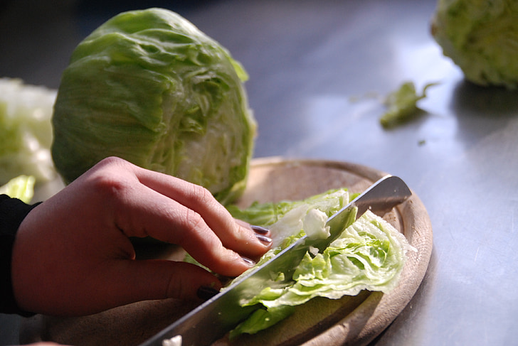 salad, knife, kitchen, cutting boards, food, healthy, vegetables